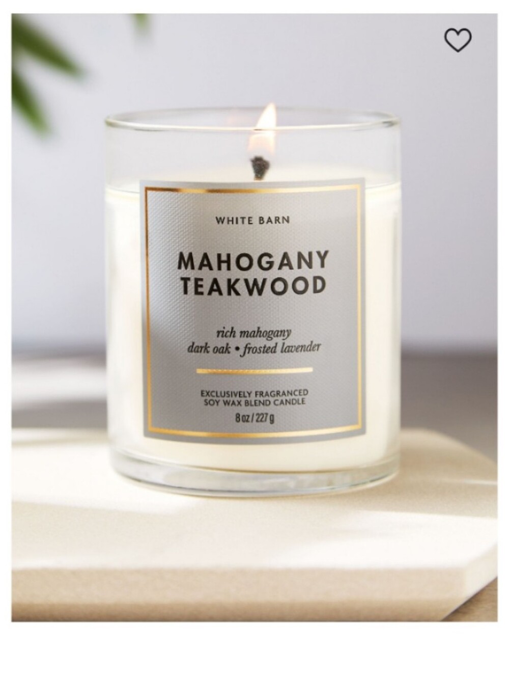 White Barn Mahogany Teakwood Candle - White with Gold Accent